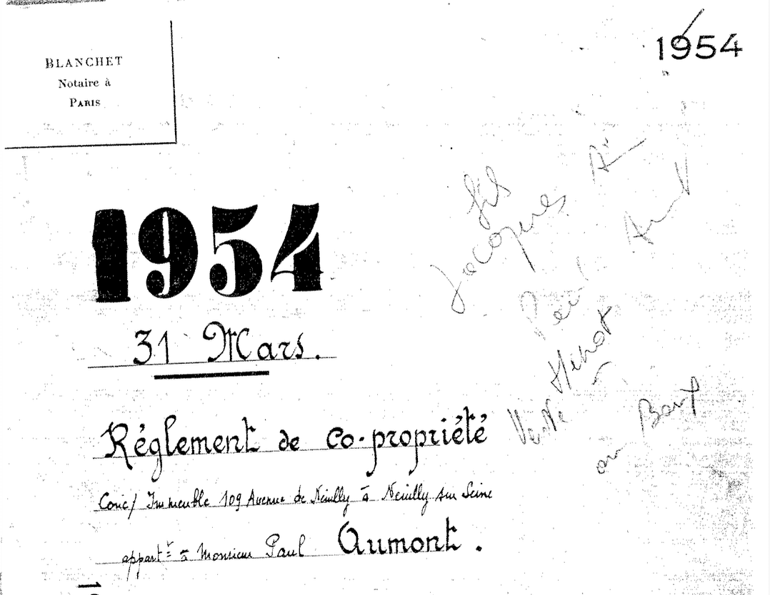 Plan / schéma : Règlement de Copropriété